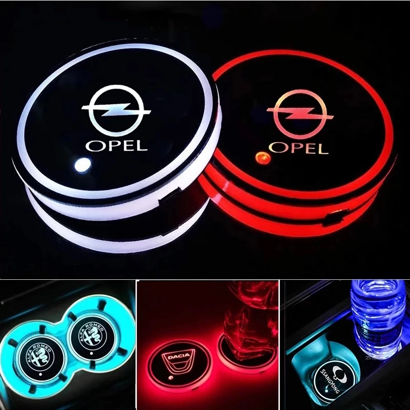 Car LED Light Cup Mat โ 7 Color Atmosphere Pad