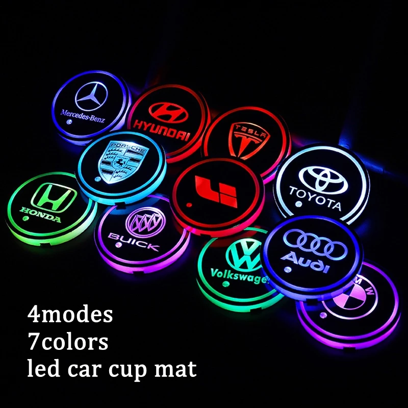 Car LED Light Cup Mat โ 7 Color Atmosphere Pad