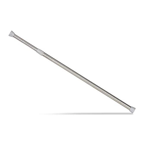 Telescopic Rod Clamp for Curtains and Shower Curtains, Silver