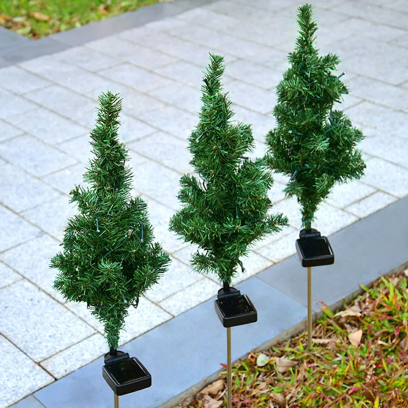2 Pieces Solar Christmas Tree with Lighting Modes