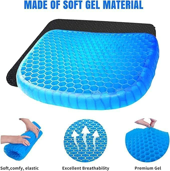 Silicone Gel Honeycomb Cushion pillow with Non-Slip Cover β Soft, Breathable Support for Home, Office, Car & Wheelchair