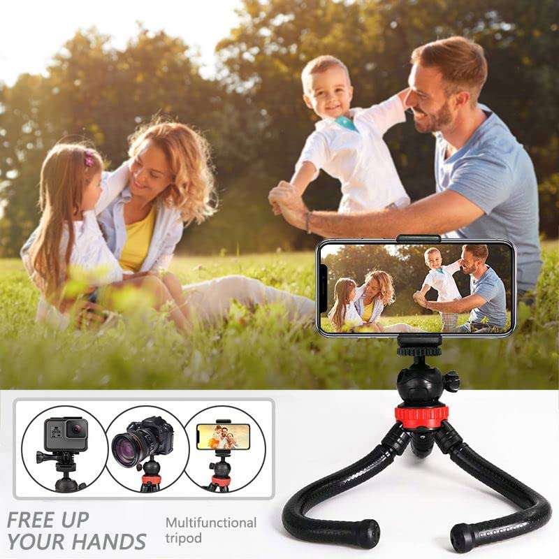 Flexible Octopus Tripod for Phone & Camera โ Mini Tripod Travel Stand with Phone Clip Mount
