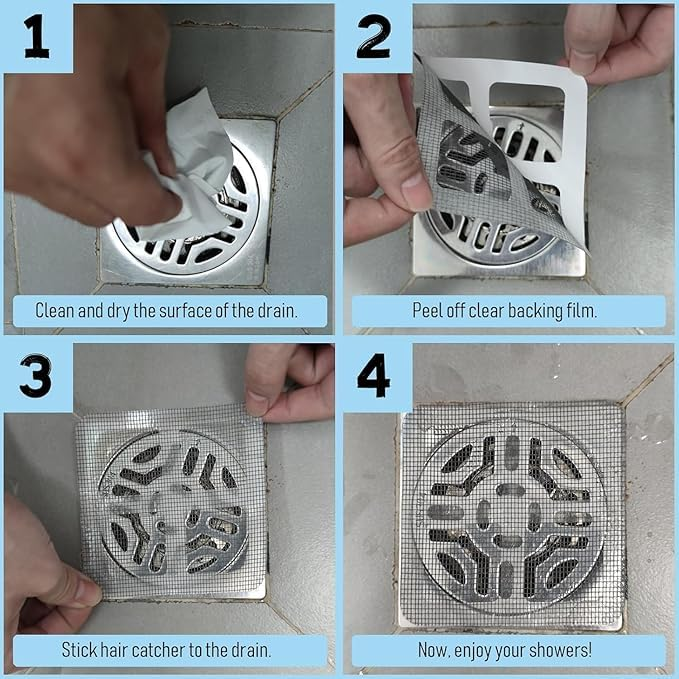 Set of 10 Anti-Clog Mesh Drain Filter โ Hair & Insect Resistant Bathroom Screen