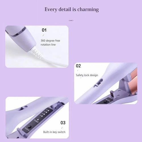 Multifunctional Hair Wavy Curler V Shaped Curling Iron for Beach Waves With 4 Adjustable Temperatures