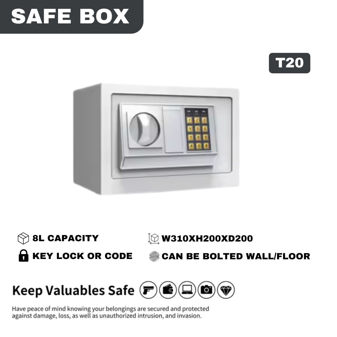 Solid Steel Electronic Digital Money Safe Box With Double Locking Steel Bolts