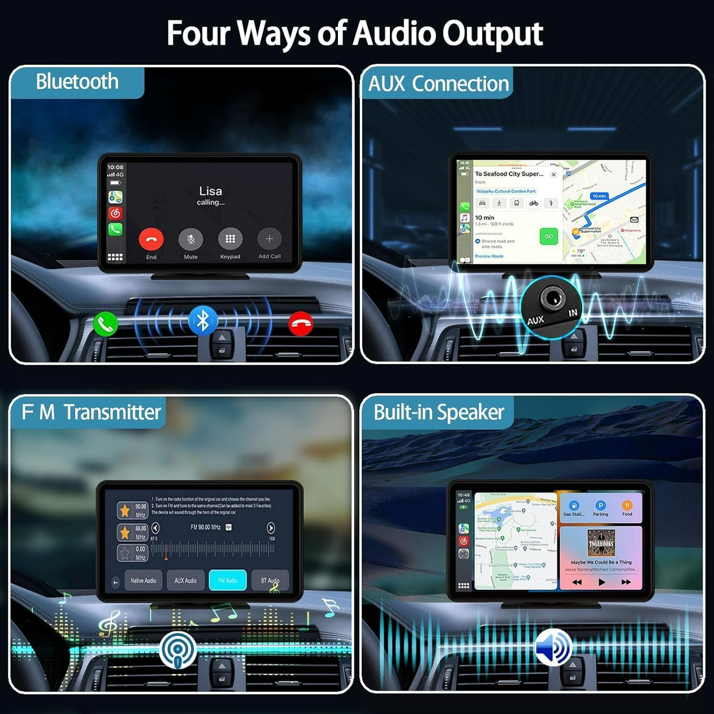 Wireless Car Stereo Carplay AirPlay & Android Auto with Backup Camera