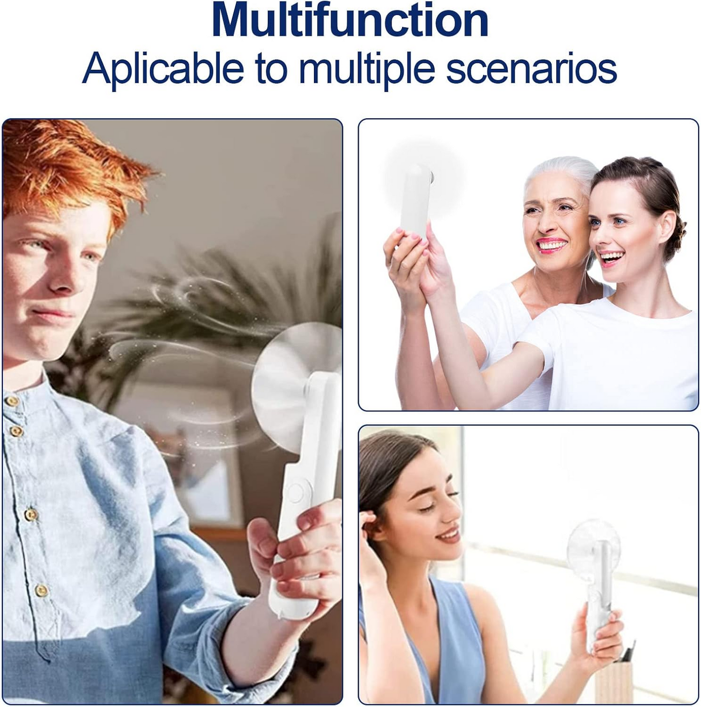 2 in 1 PowerBank Mini Handheld Fan โ USB Rechargeable, Foldable & Portable Pocket Fan, Quiet Operation for Travel, Home & Outdoor