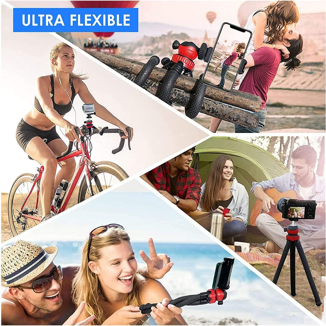 Flexible Octopus Tripod for Phone & Camera โ Mini Tripod Travel Stand with Phone Clip Mount