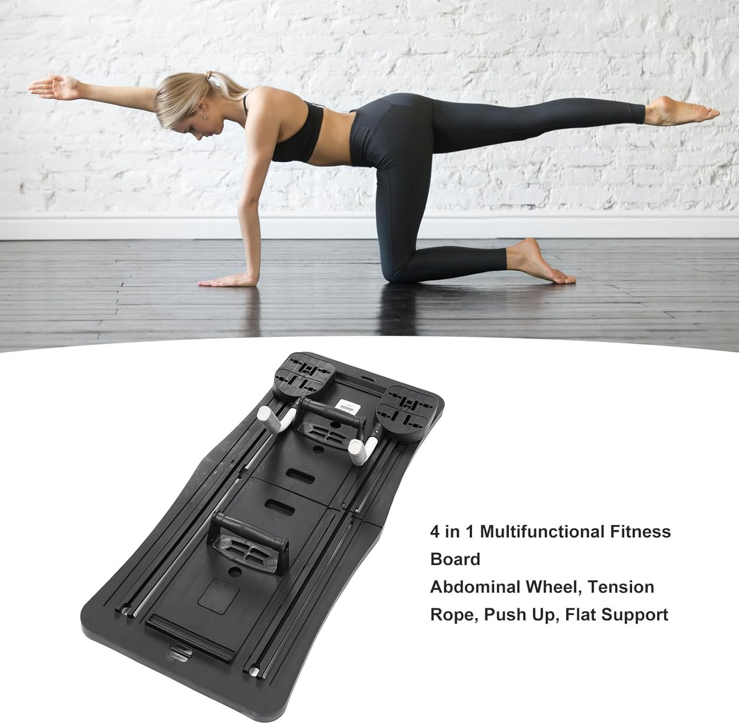 Foldable Pilates Reformer Machine โ Multifunctional Home Fitness Board with Ab Roller