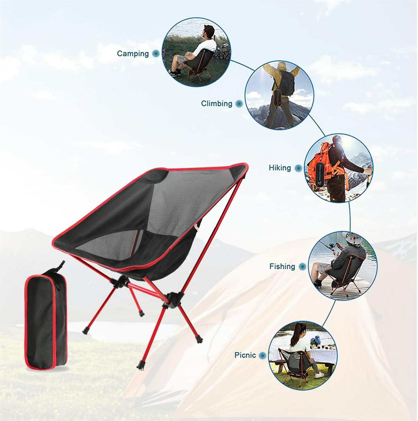 Folding Camping Chair โ Portable Foldable Outdoor Seat