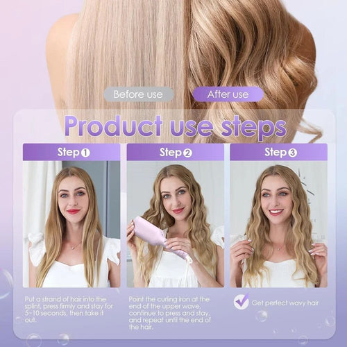 Multifunctional Hair Wavy Curler V Shaped Curling Iron for Beach Waves With 4 Adjustable Temperatures