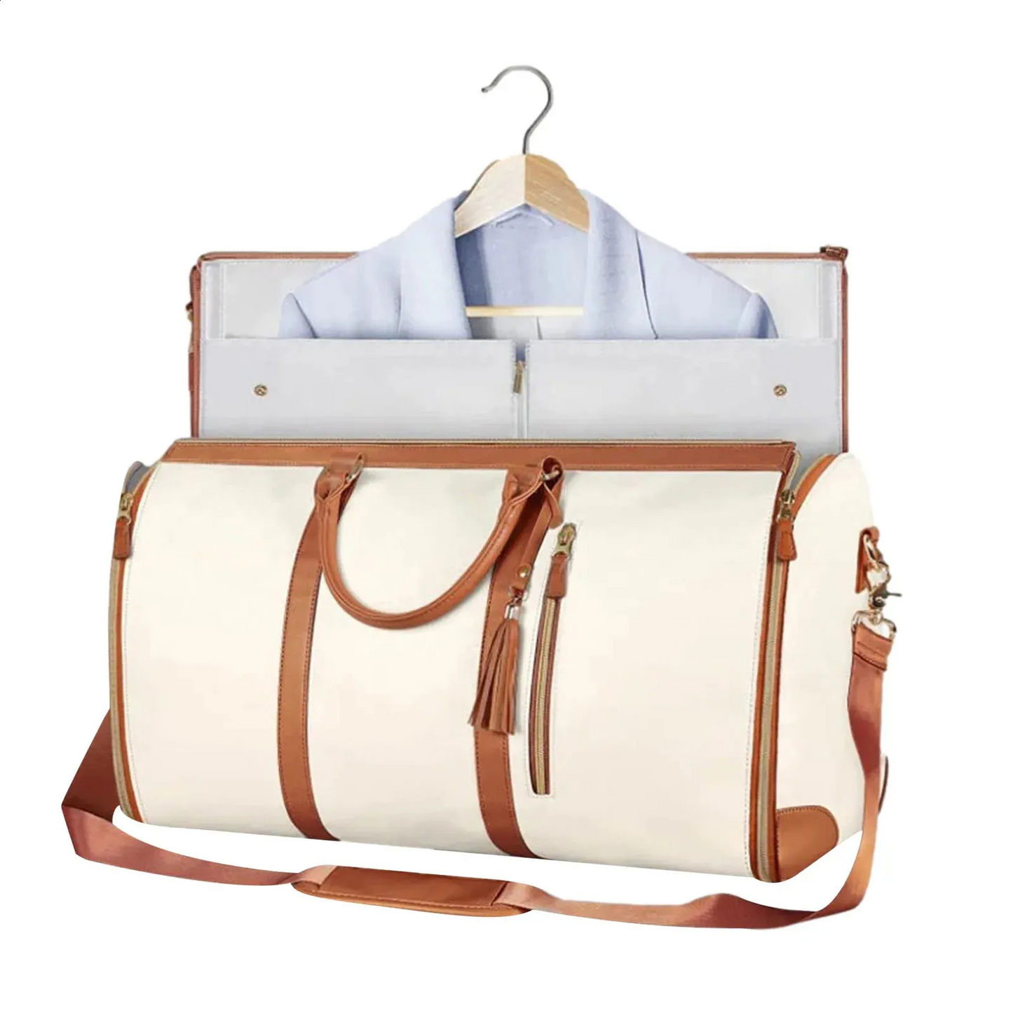 8 in 1 Travel Storage Bag, Leather Travel Duffel Bag with Shoulder Strap