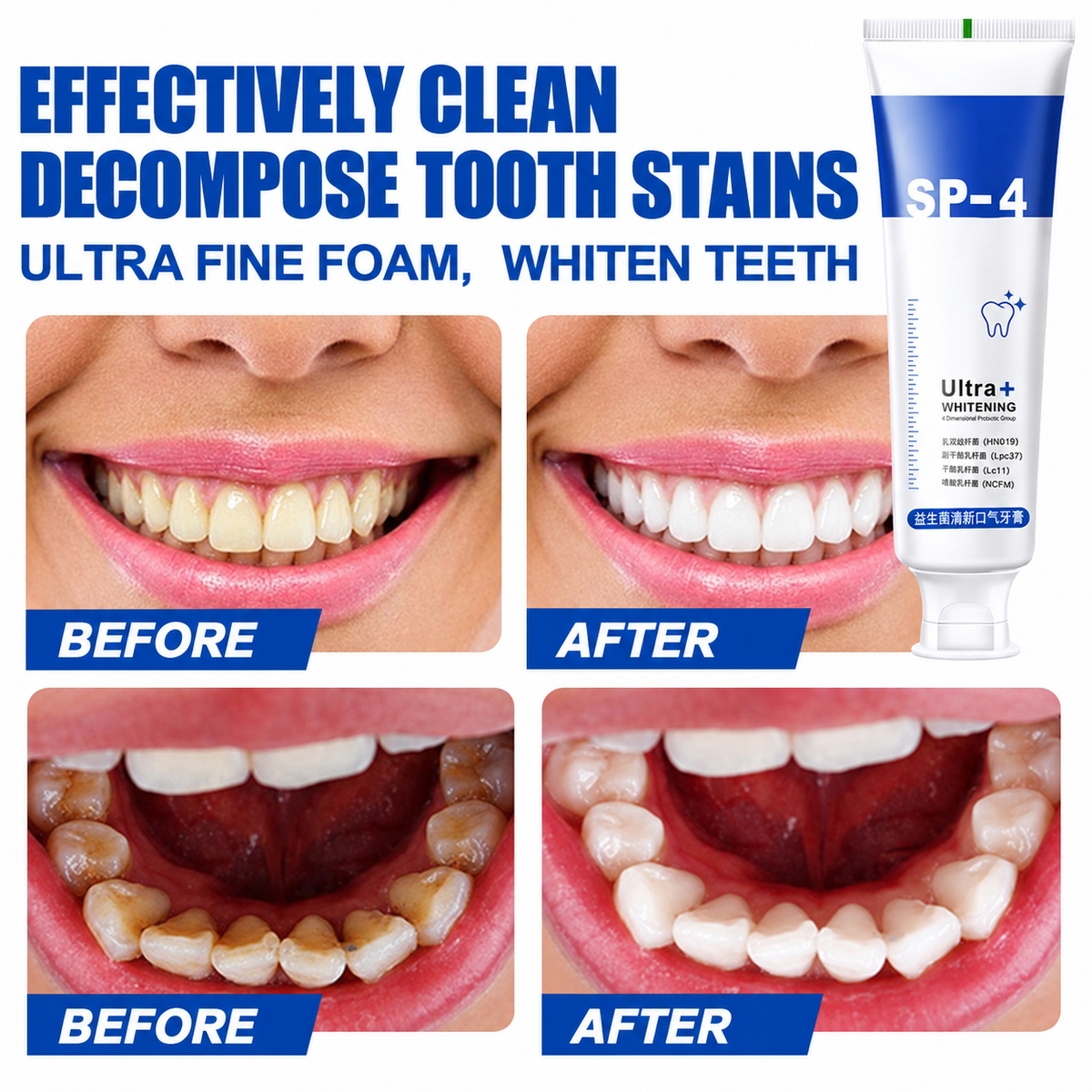 Ultra+ Whitening Toothpaste Brightening & Stain Removal