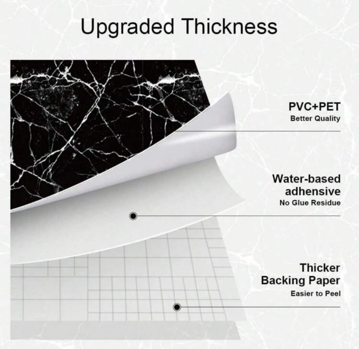 Luxury Marble Self-Adhesive PVC Wallpaper Roll 5 Meter