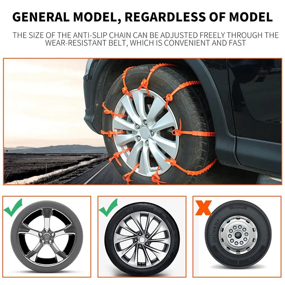 10 Pieces Car Tire Anti-Slip For Snow Ice Mud