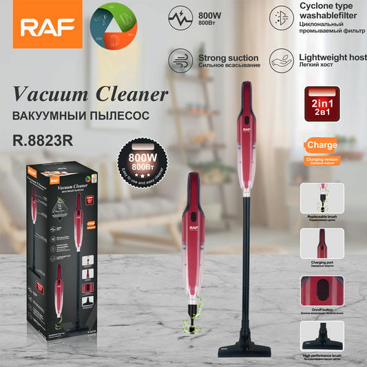 RAF Cordless Vacuum Cleaner Lightweight Removable Battery Powerful Suction Rechargeable for Floor R8823R