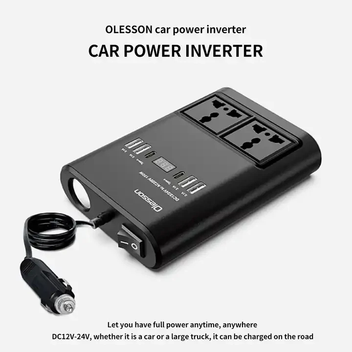 150W Car Power Inverter โ DC 12V/24V to AC 220V Converter for Vehicle