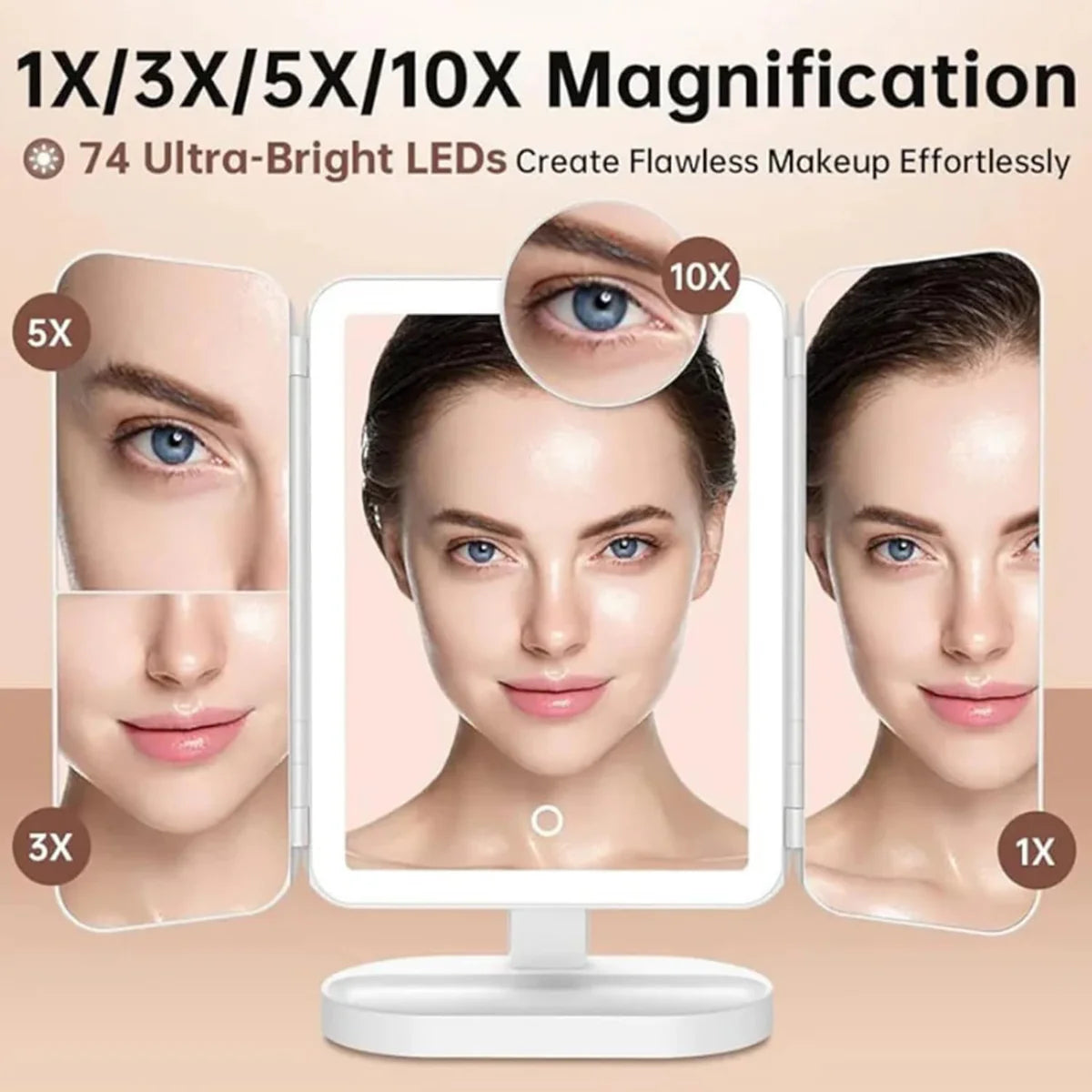 Smart LED Makeup Mirror Foldaway