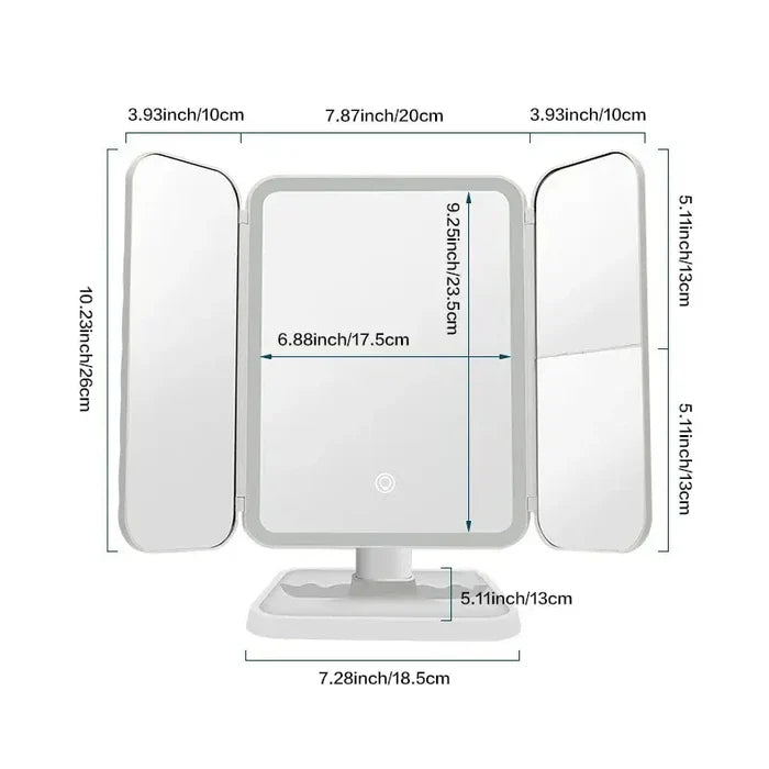 Smart LED Makeup Mirror Foldaway