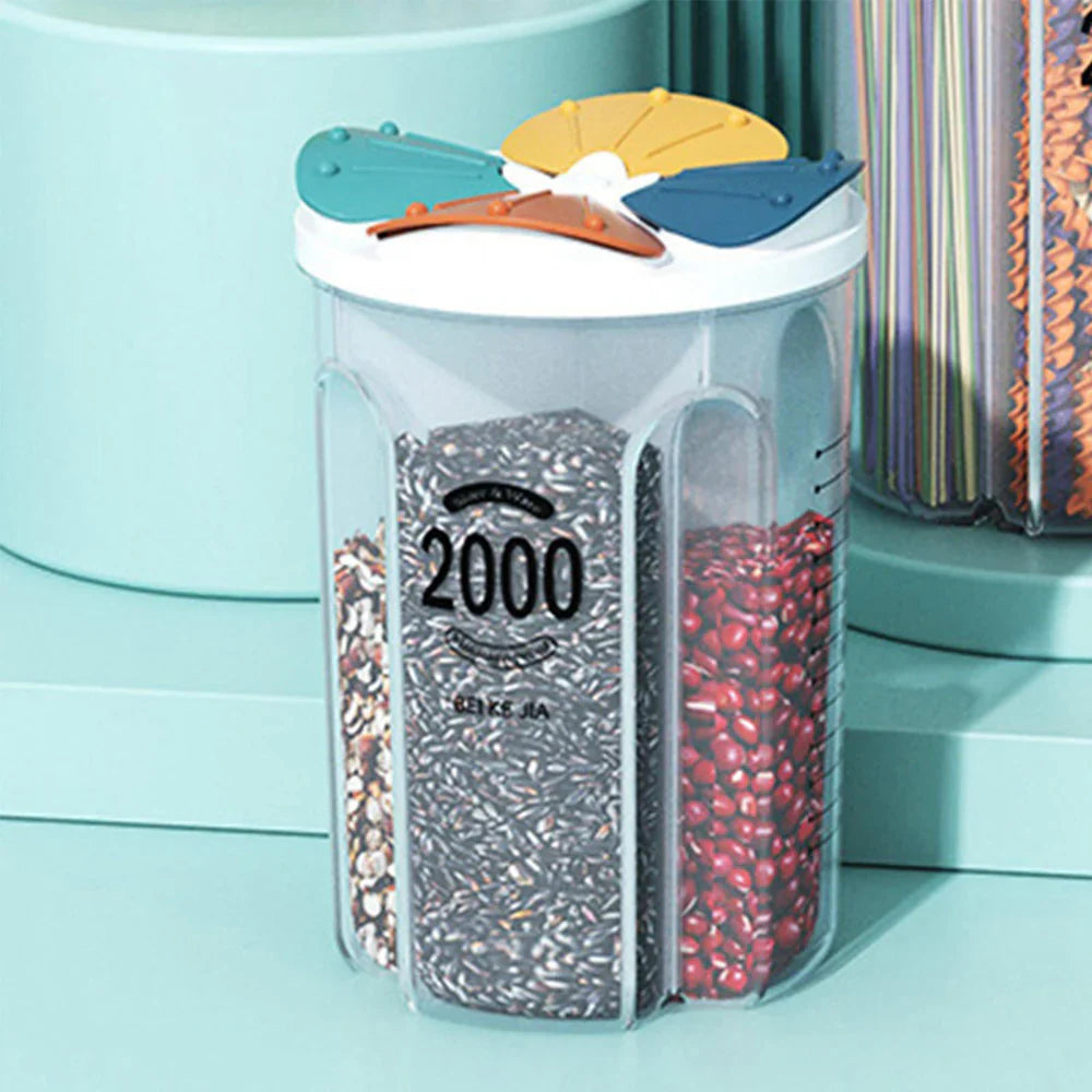 Clear Airtight Cereal Storage Food Container With Lids For Sesame Flour Dry Food 2000ml