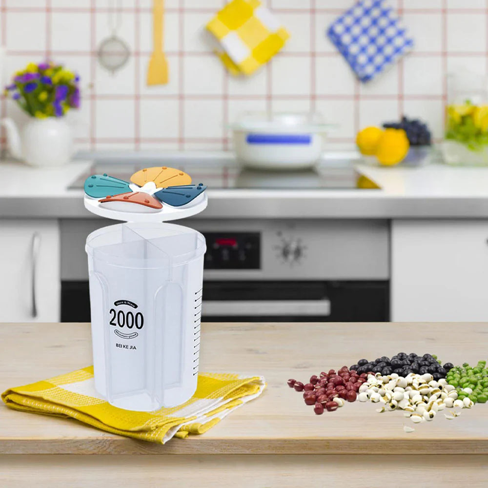 Clear Airtight Cereal Storage Food Container With Lids For Sesame Flour Dry Food 2000ml