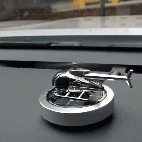 Solar Powered Helicopter Car Air Freshener Rotating Aromatherapy Diffuser for Car, Home & Office