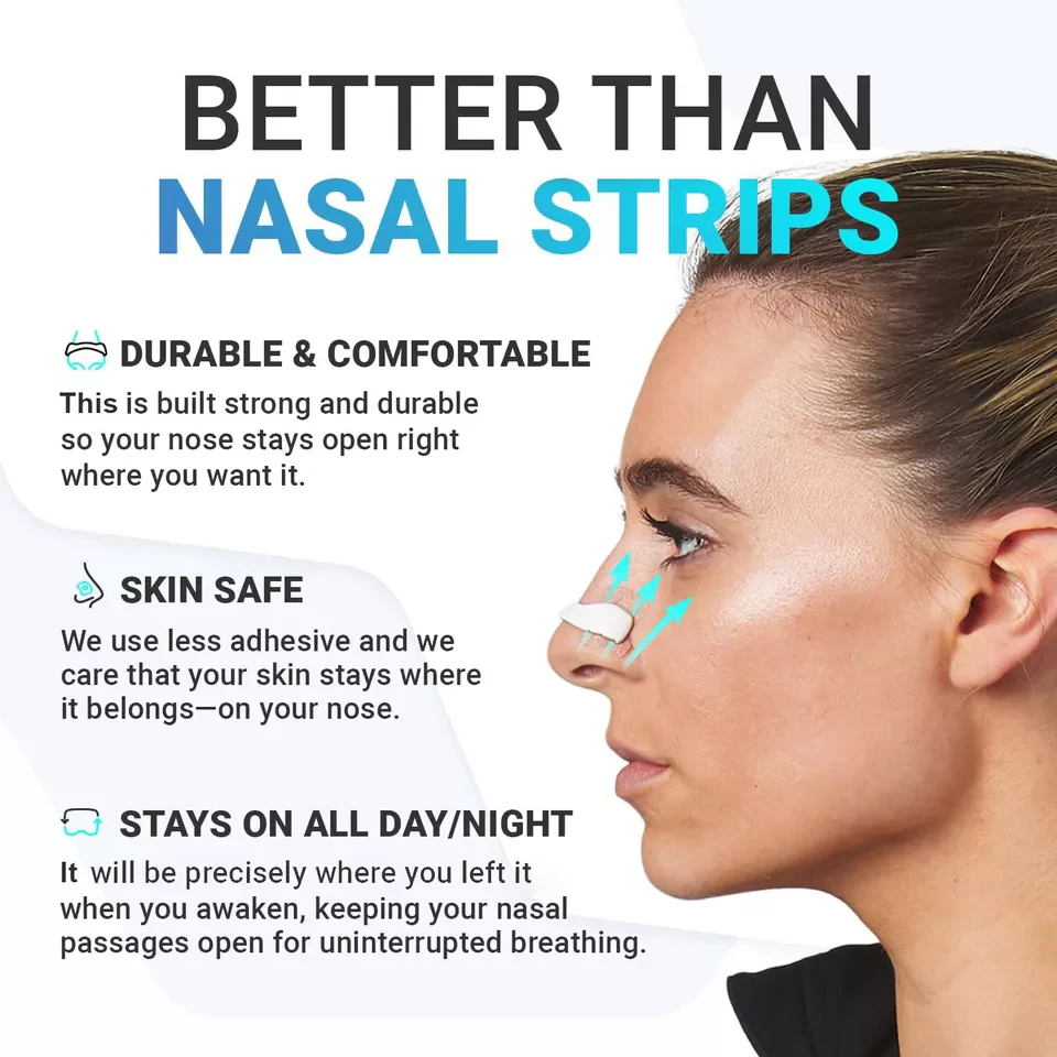 Magnetic Nasal Strips Snoring Relief Kit with Nose Clip