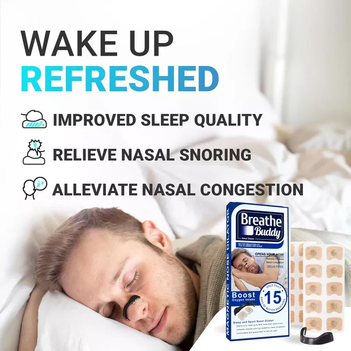 Magnetic Nasal Strips Snoring Relief Kit with Nose Clip