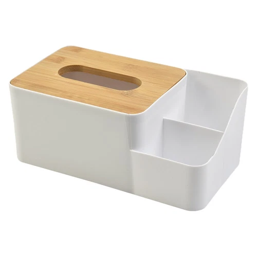 White Tissue Box – Multi-Function Plastic Napkin Holder & Organiser