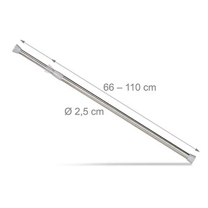 Telescopic Rod Clamp for Curtains and Shower Curtains, Silver