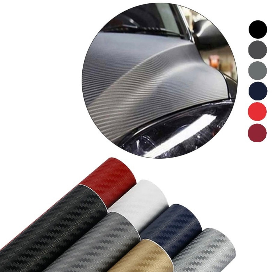 3D Carbon Fiber Car Sticker Waterproof Car Loading Edge - Door Sill - Paint Protection Film (L203 x W25)cm