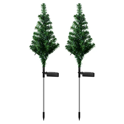 2 Pieces Solar Christmas Tree with Lighting Modes
