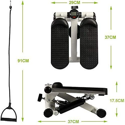 Mini Stair Stepper with Resistance Bands – Portable Full Body Home Workout Machine