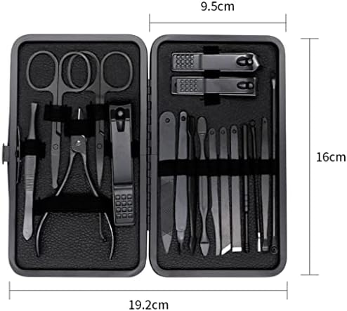 Luxury Black Manicure Set Nail Clippers Tools Household 18Pcs , Tool Kit for Men and Women