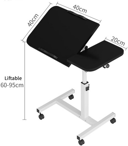 Height Adjustable Side Table with Wheels – Laptop Stand, Bed & Overbed Table for Living Room & Bedroom AS-13