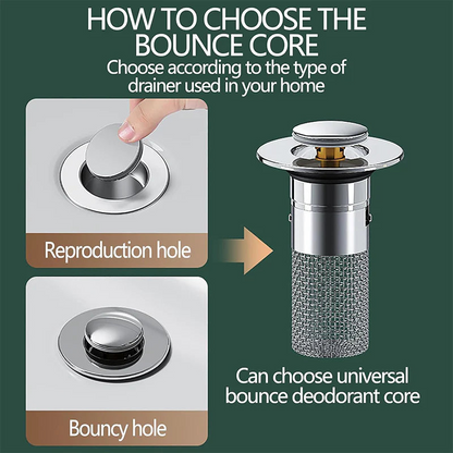 Universal Bathroom Sink Drain Stopper Double layer filtration