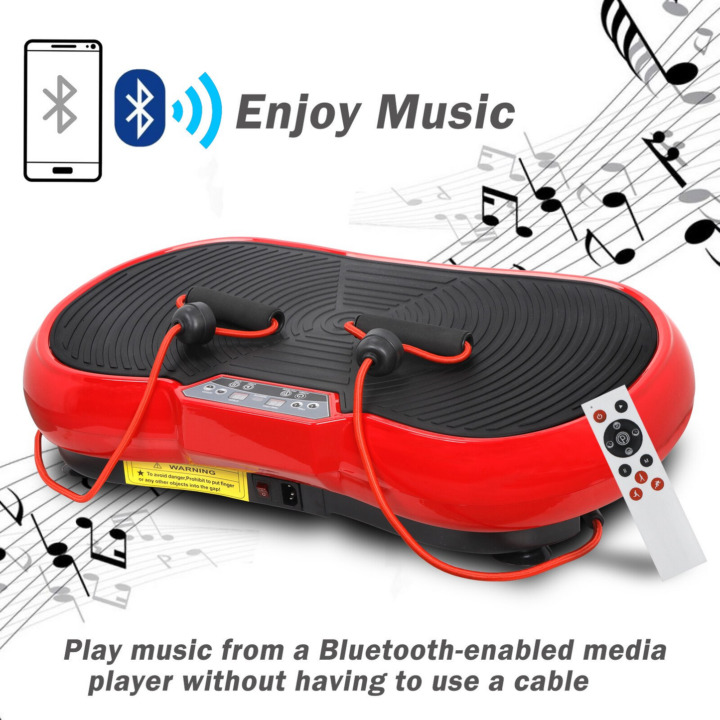 Vibration Plate Machine, Whole Body Fitness Vibration Platform with Remote Control and Resistance Bands for Weight Loss Toning