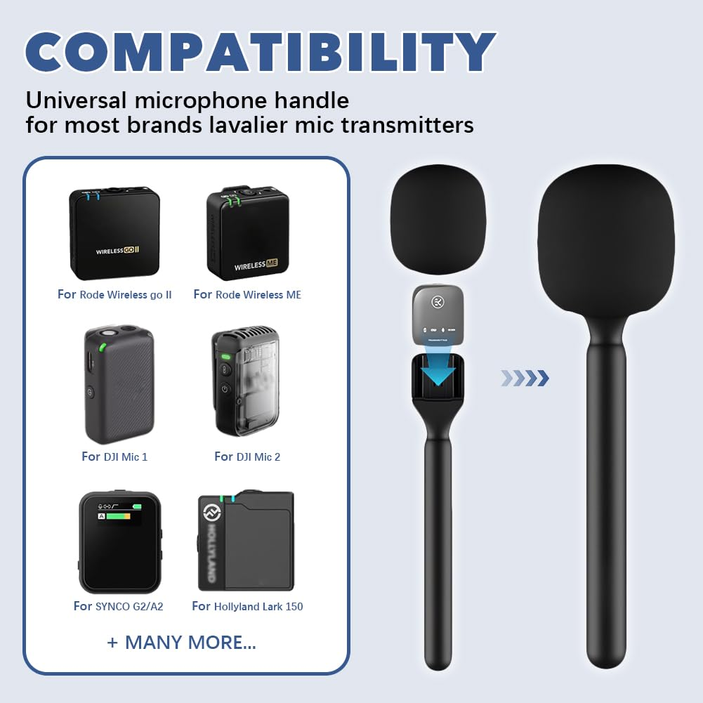 Universal Wireless Microphone Interview Handle