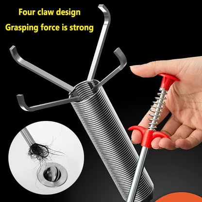 Clog Remover Tool, Drain Cleaner Flexible Grabber Claw Reacher Tool with 4 Claws Bendable