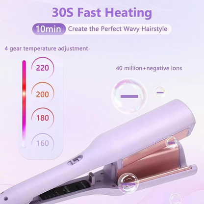 Multifunctional Hair Wavy Curler V Shaped Curling Iron for Beach Waves With 4 Adjustable Temperatures