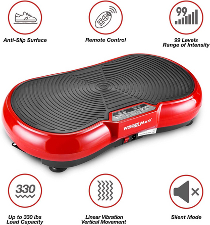 Vibration Plate Machine, Whole Body Fitness Vibration Platform with Remote Control and Resistance Bands for Weight Loss Toning