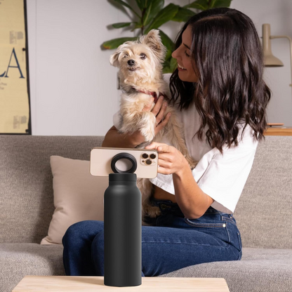 Insulated Water Bottle with Magnetic Phone Holder Stainless Steel Tumbler Compatible with MagSafe for Gym, Car, & Sports