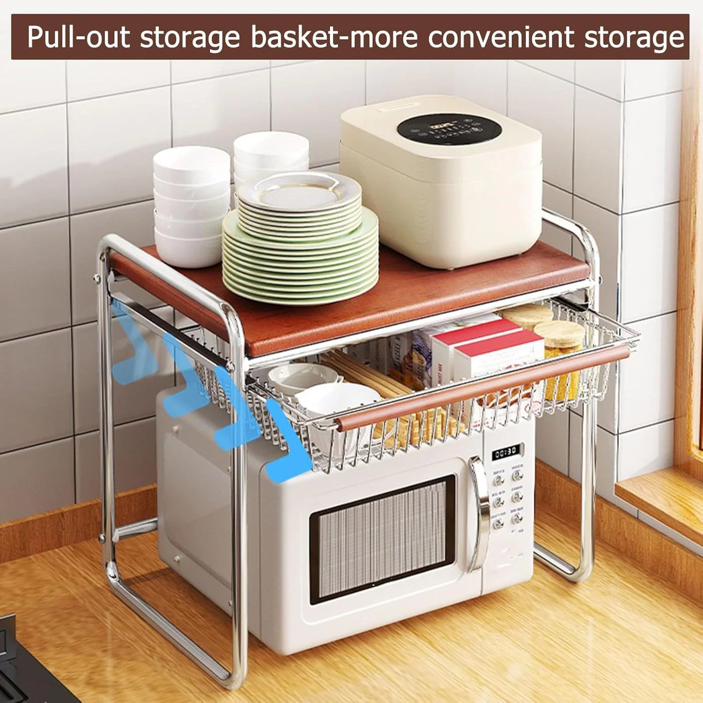 Microwave Stand Kitchen Organizer