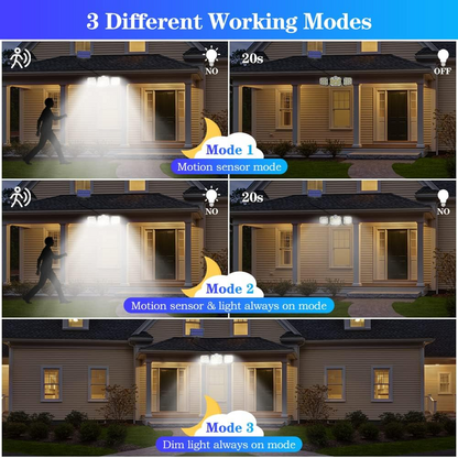 Solar Motion Sensor Outdoor Lights, 360° Rotatable, IP65 Waterproof Security Light