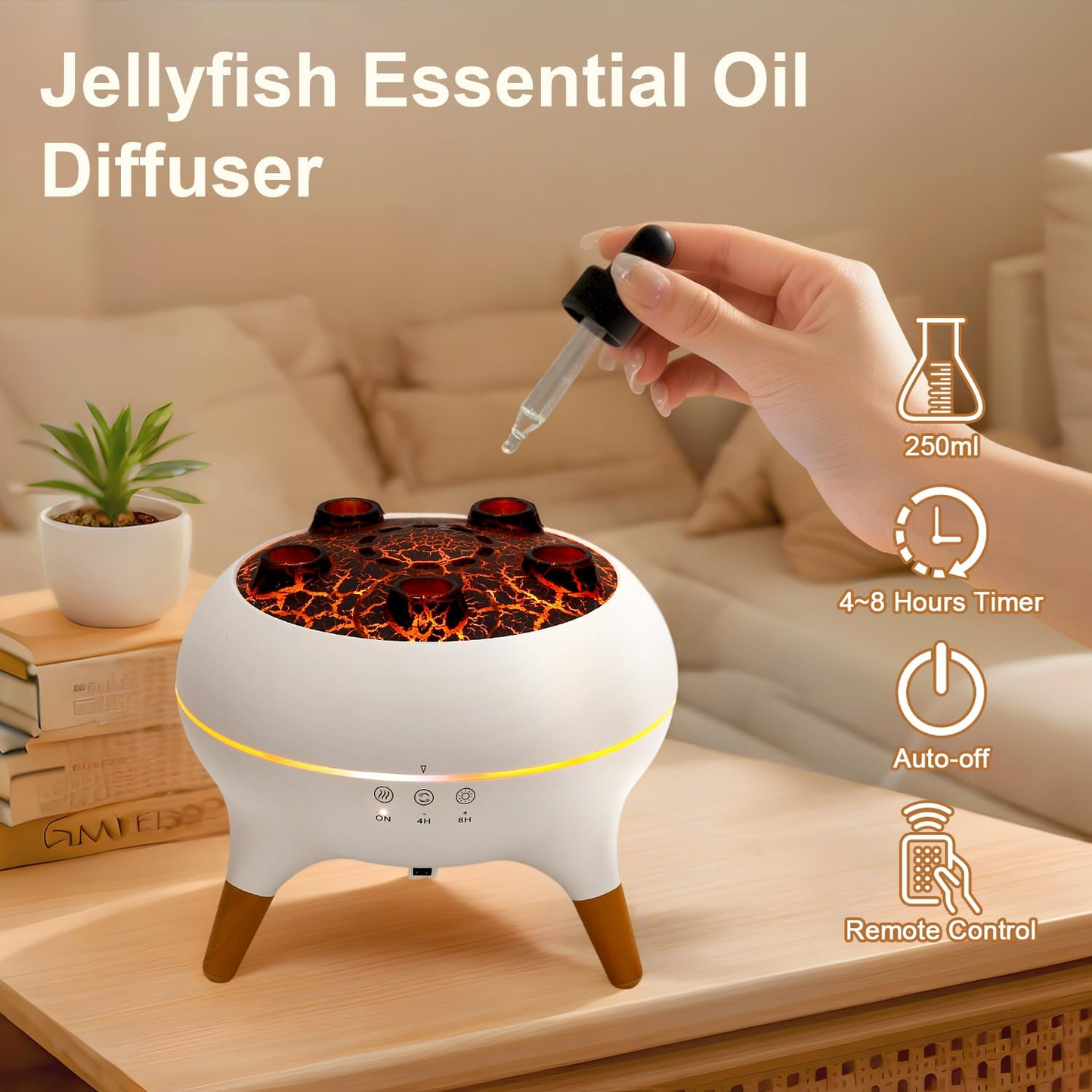 Jellyfish essential oil diffuser humidifier with Remote Control