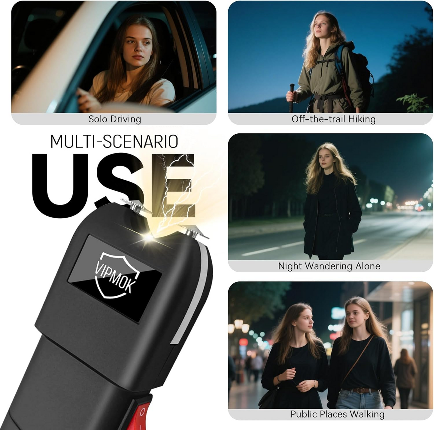 2 in 1 Stun Gun with LED Flashlight Personal Protection Device 180000W