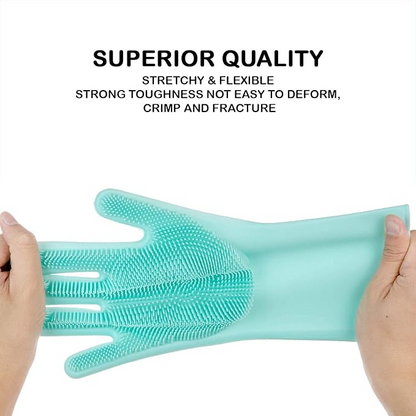 Silicone Dish Washing Gloves (Multicolor , 1 Pair)