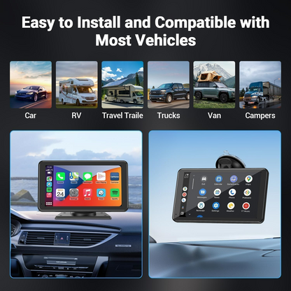 Wireless Car Stereo Apple Carplay AirPlay & Android Auto with Backup Camera