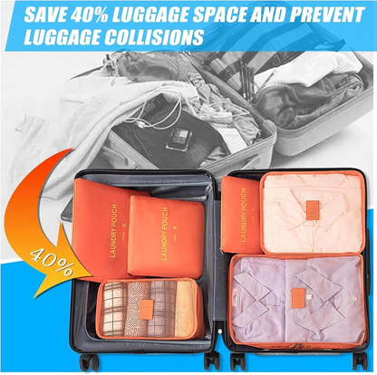 6-Piece Travel Packing Cubes Set – Foldable Luggage Organizer Bags