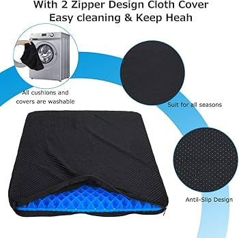 Silicone Gel Honeycomb Cushion pillow with Non-Slip Cover – Soft, Breathable Support for Home, Office, Car & Wheelchair